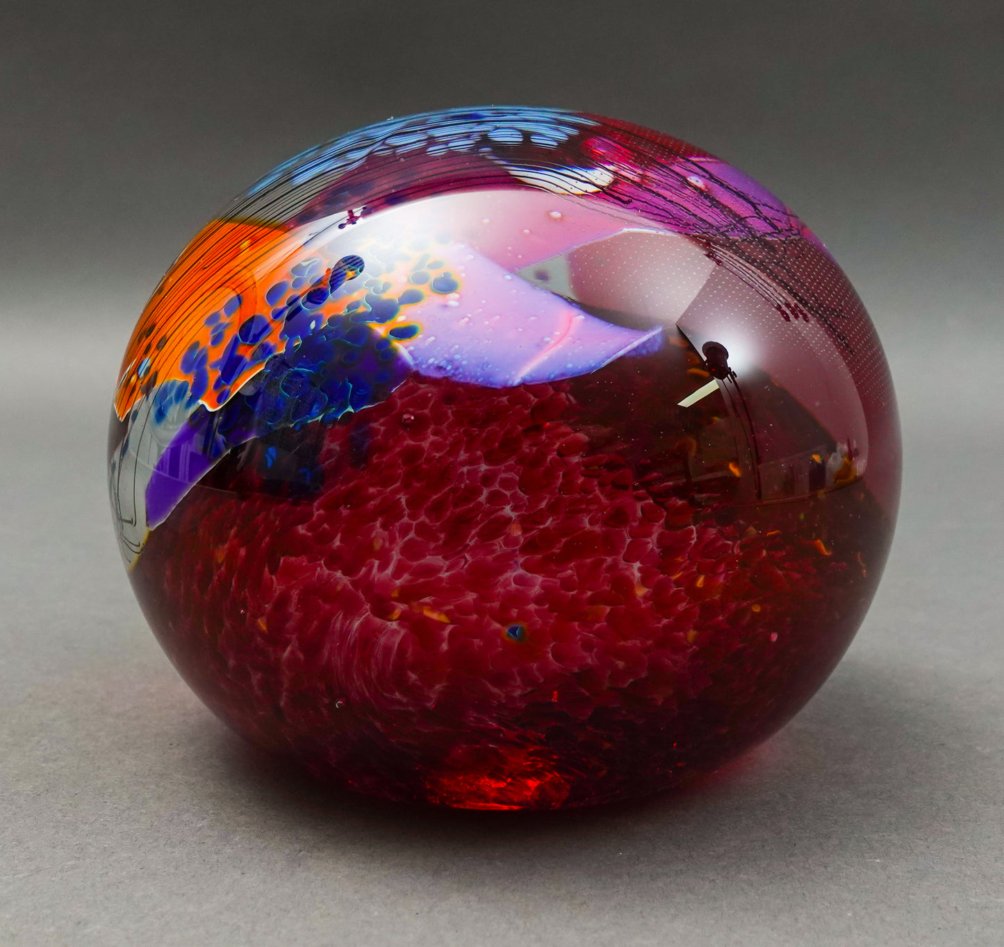 Eric Brakken Glasshouse Studio Art Glass Magnum Paperweight 1992 Signed WRA2028