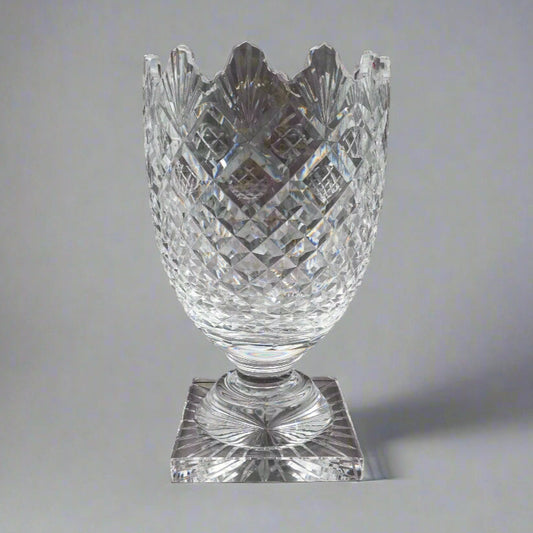 Waterford Ireland Vintage Master Cutter Collection Footed Crystal Vase 10 1/2"