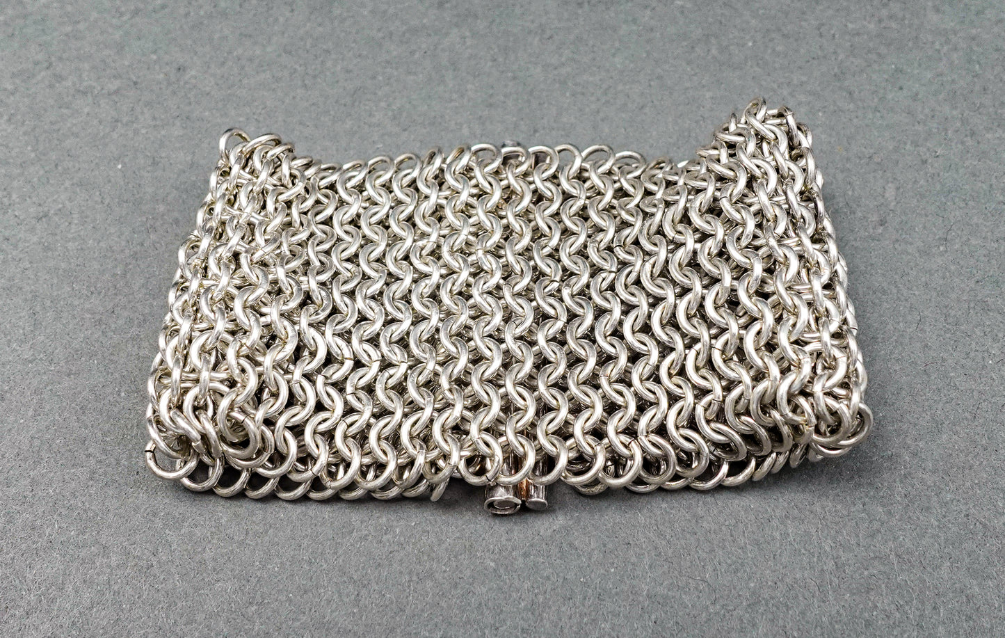 Versani 925 Sterling Silver Vintage Heavy Wide Mesh Chain Bracelet 102.7 Grams