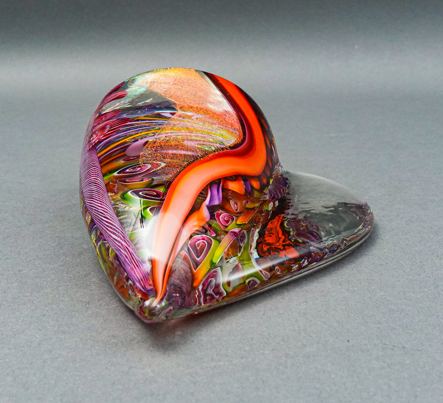 James Nowak Signed Studio Art Glass Sea Conch Shell Paperweight Sculpture