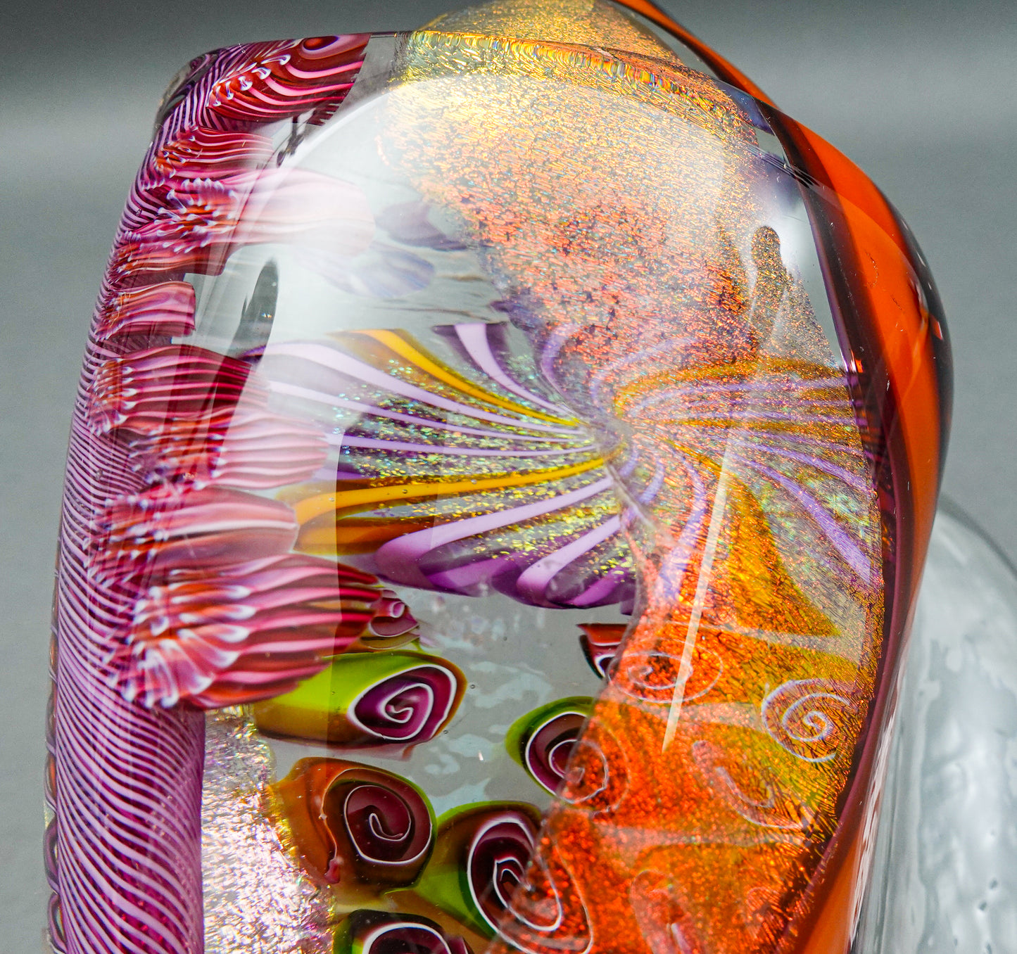 James Nowak Signed Studio Art Glass Sea Conch Shell Paperweight Sculpture