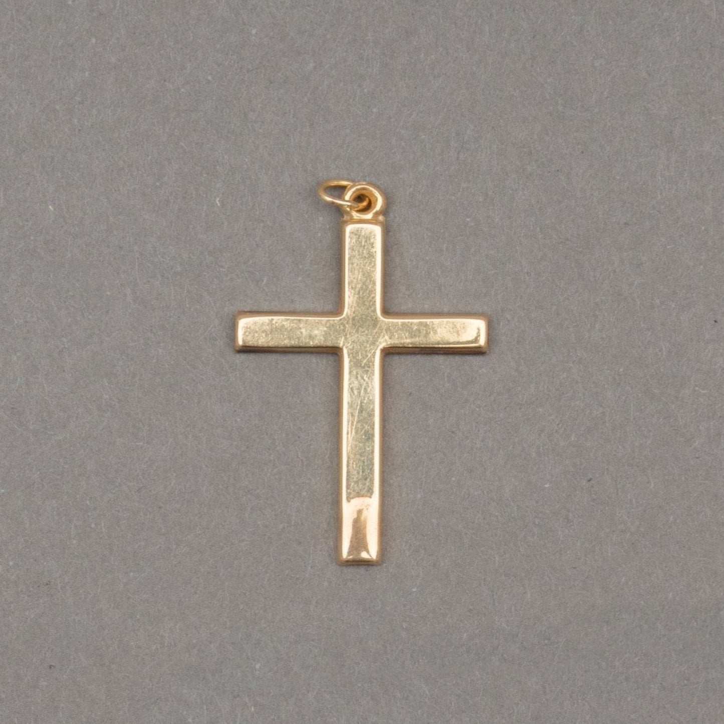 14K Yellow Gold Cross Religious Charm Pendant 1.7 Grams