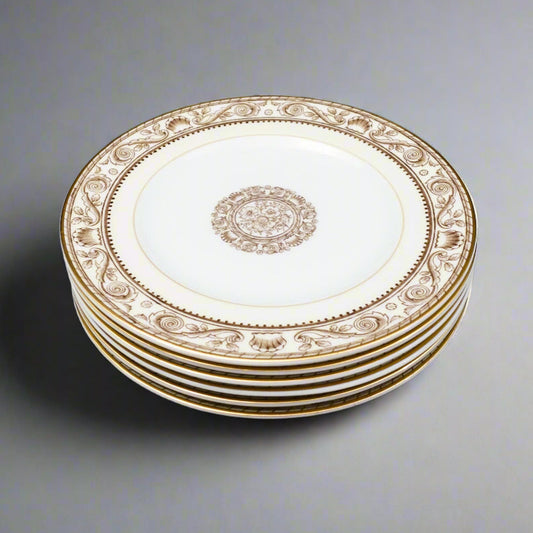 Wedgwood England Runnymede Cream Bone China 10 1/2" Dinner Plate Set Of 4