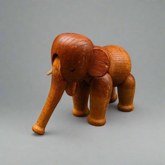 Kay Bojesen Denmark Vintage Mid Century Articulated Wood Teak Elephant Figurine