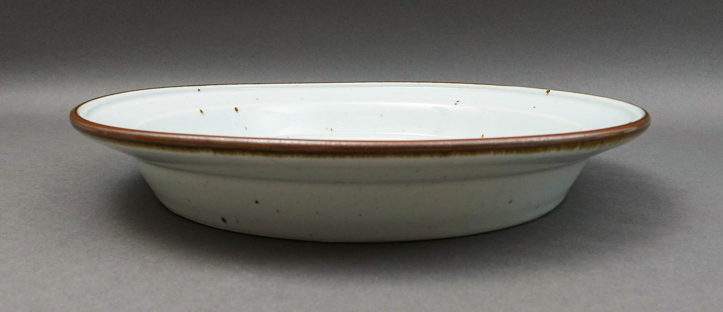 Dansk Denmark Niels Refsgaard Brown Mist 13" Deep Round Bowl Platter Pie Dish