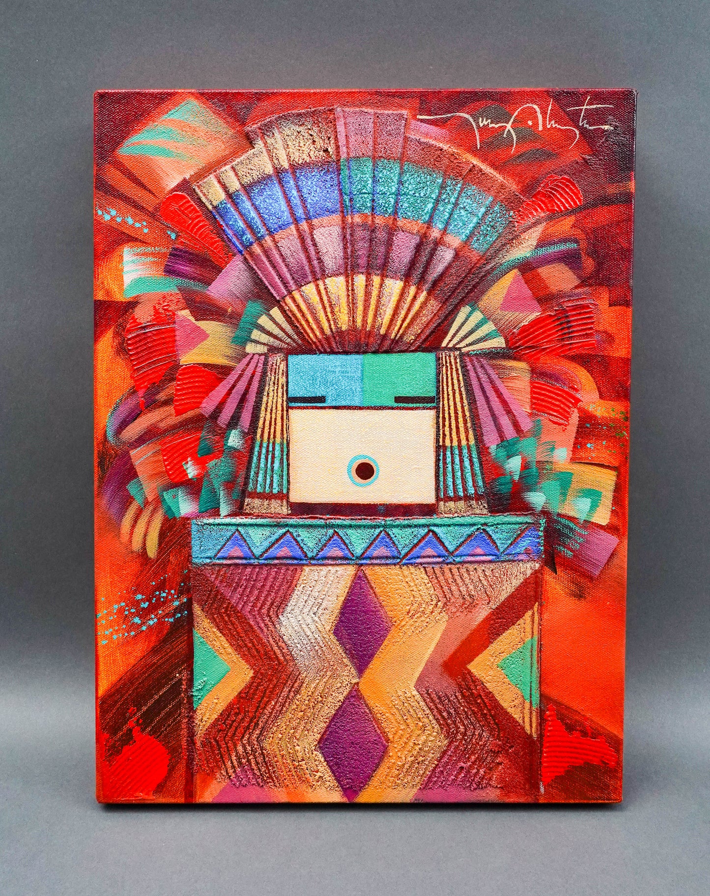 Tony Abeyta (Dine Navajo, B. 1965) Signed Oil On Canvas Painting