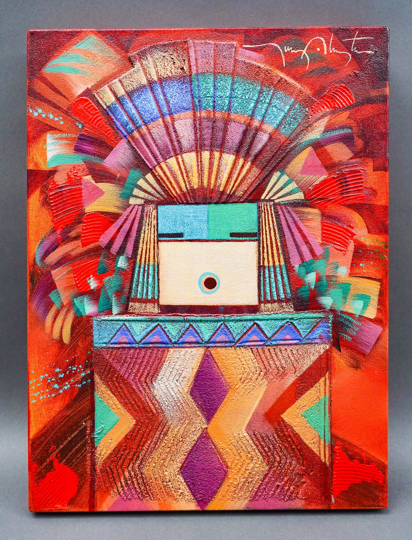 Tony Abeyta (Dine Navajo, B. 1965) Signed Oil On Canvas Painting