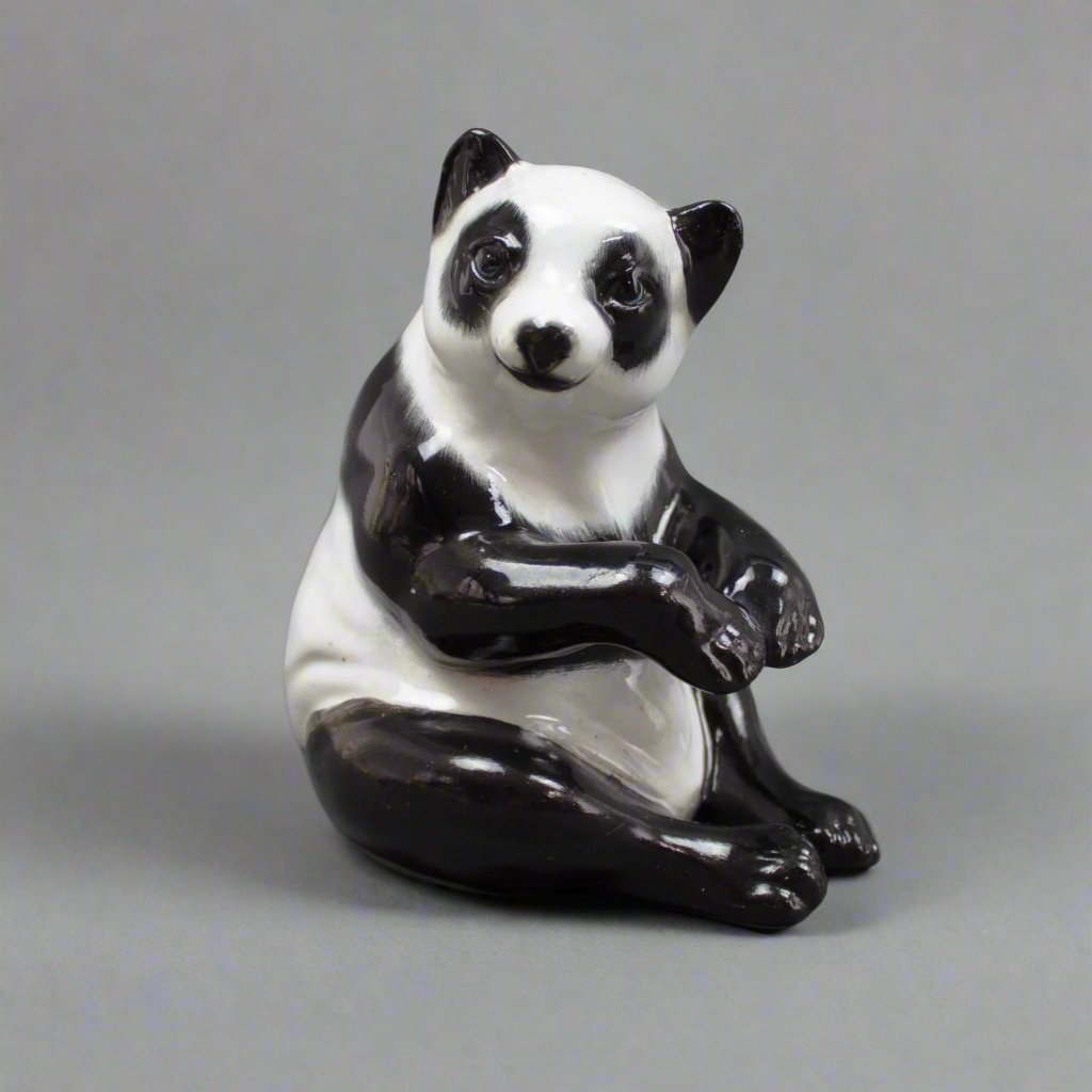 Ronzan Italian Ceramic Panda Bear Hand Painted Figurine Made In Italy 1471/3