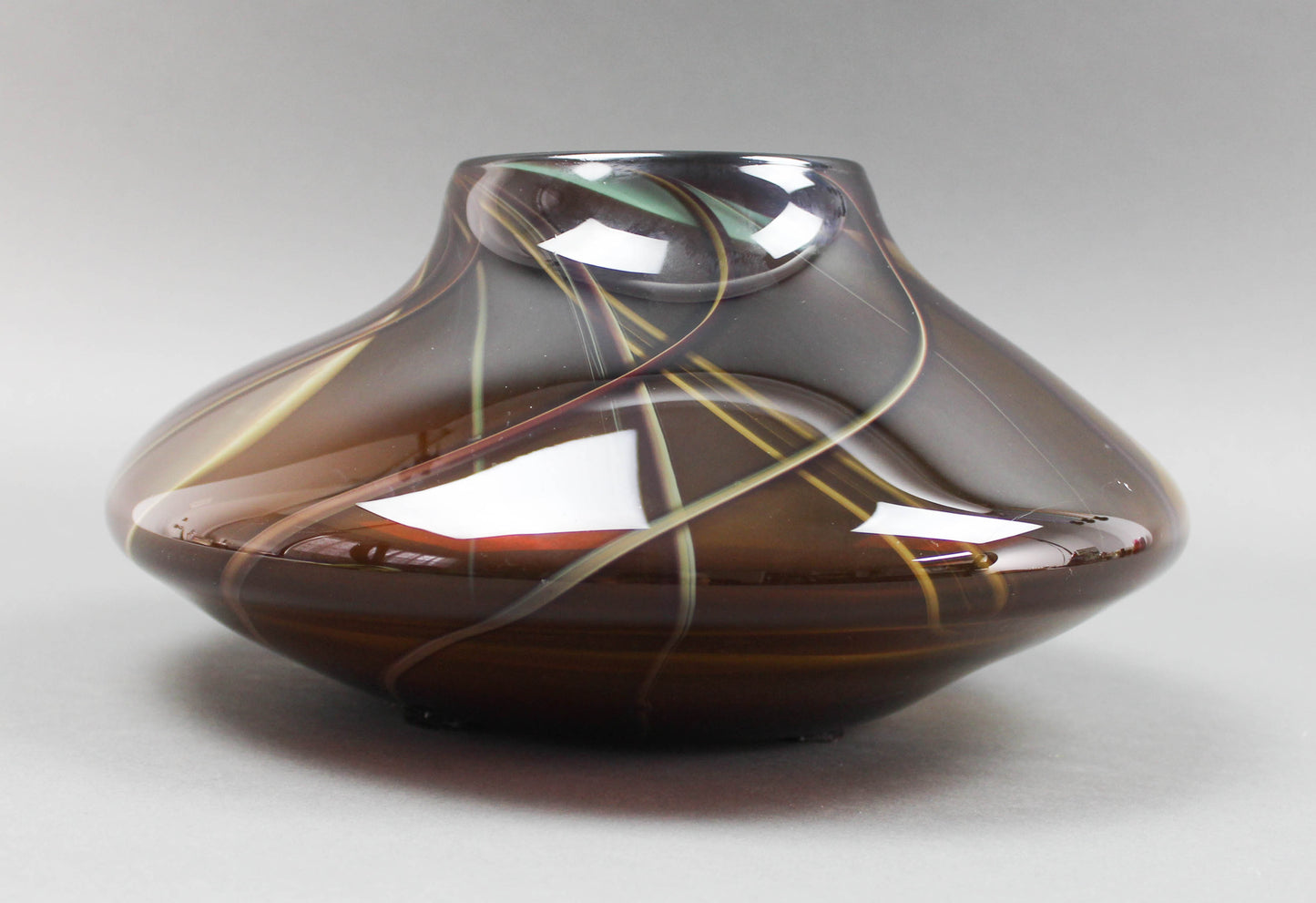 Stephen Jon Clements 1983 Signed Hand Blown Art Glass Vase Vessel