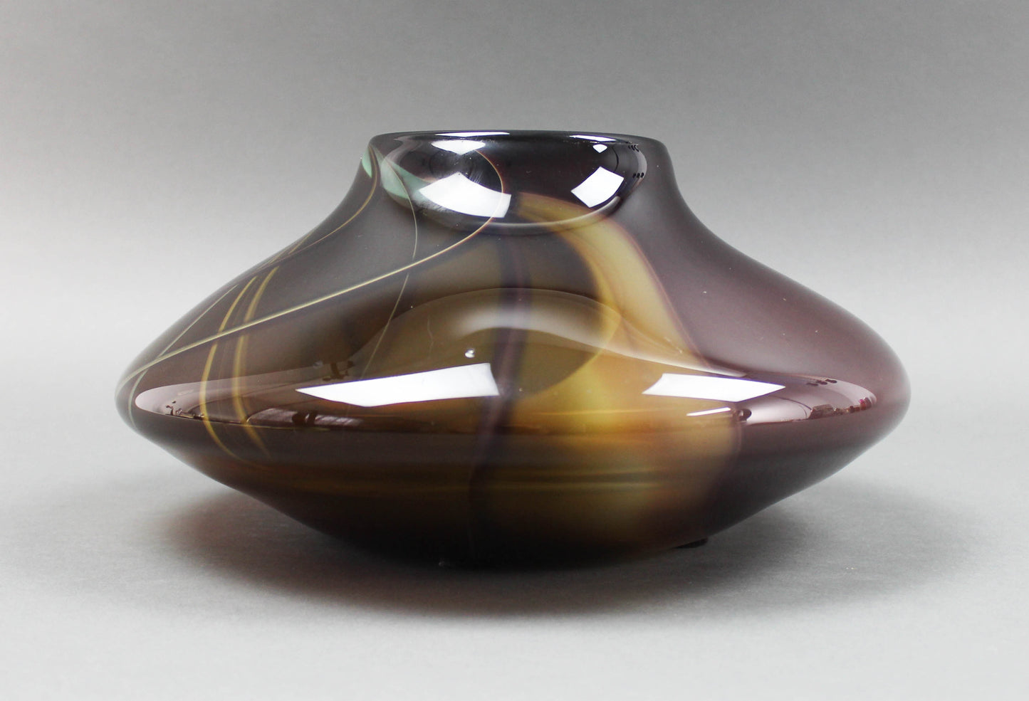 Stephen Jon Clements 1983 Signed Hand Blown Art Glass Vase Vessel