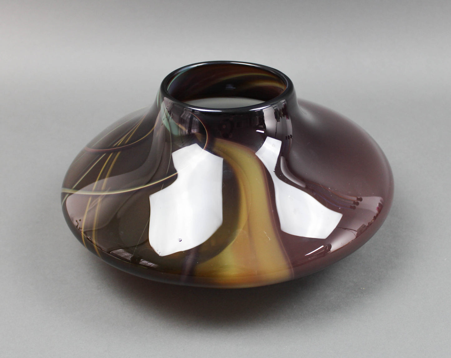 Stephen Jon Clements 1983 Signed Hand Blown Art Glass Vase Vessel