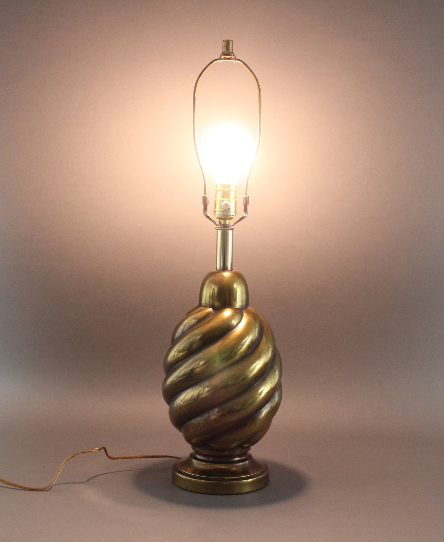 Westwood Industries 1978 Spiral Brass Table Lamp Vintage Mid-Century Modern