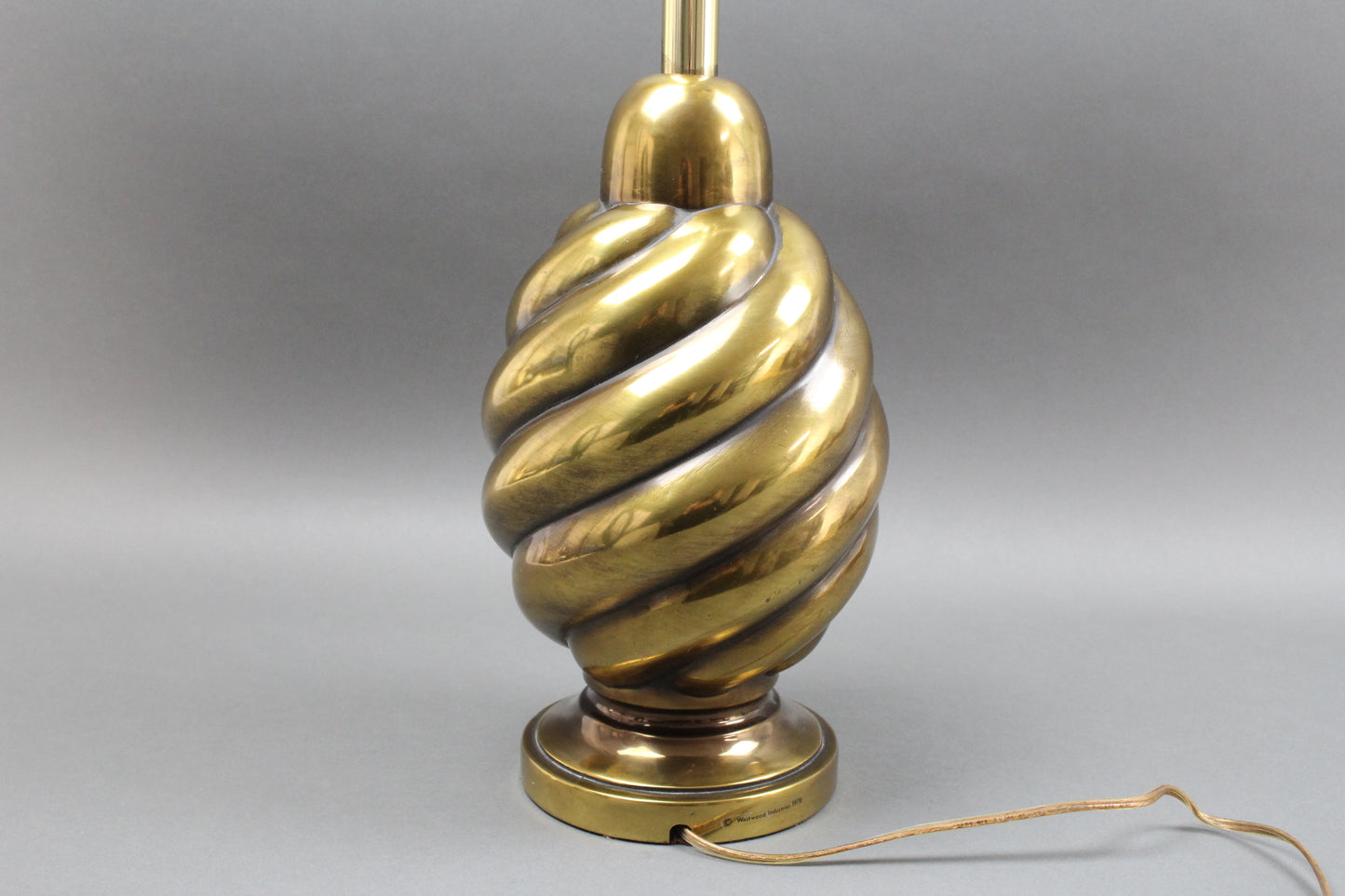 Westwood Industries 1978 Spiral Brass Table Lamp Vintage Mid-Century Modern