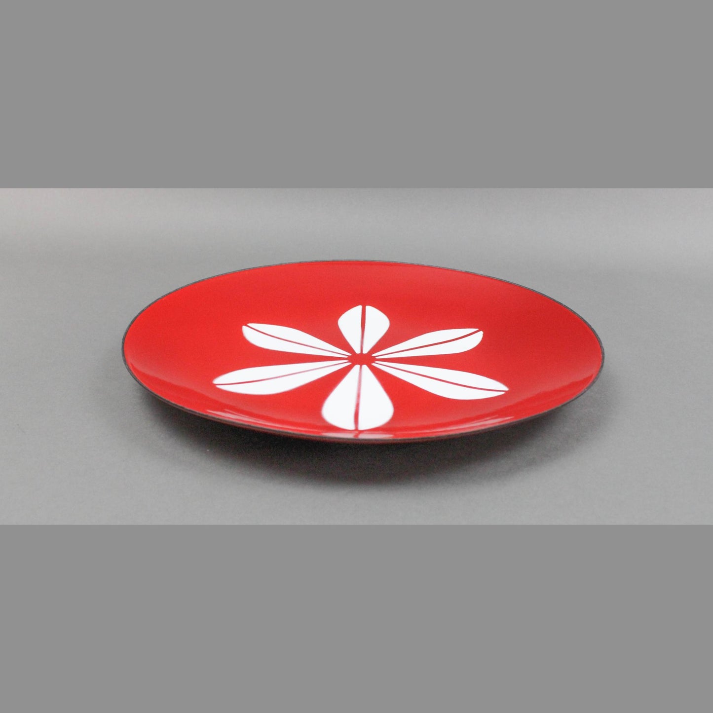 Cathrinholm Norway Red Enamel Lotus 12" Plate Platter Mid Century Modern Rare